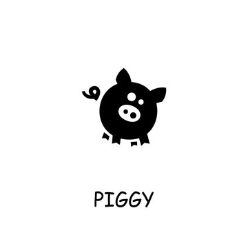 Piggy flat vector icon