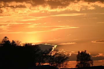 Wolken, Sky, Cloud, rot, Abendrot, Morgenrot