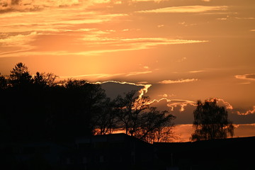 Wolken, Sky, Cloud, rot, Abendrot, Morgenrot