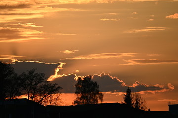 Wolken, Sky, Cloud, rot, Abendrot, Morgenrot