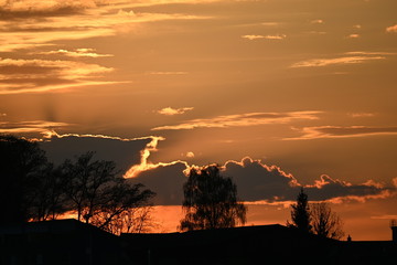 Wolken, Sky, Cloud, rot, Abendrot, Morgenrot
