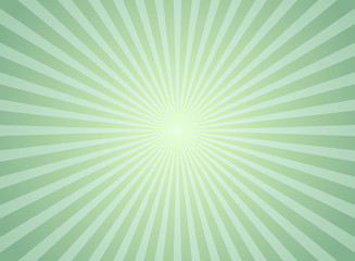 Sunlight wide background. Green color burst background. Vector illustration.