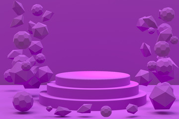 3d rendering,Podium minimal abstract background for cosmetic product presentation, Abstract geometric shape
