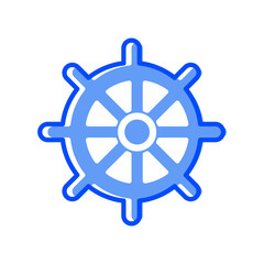 Rudder, steering ship icon
