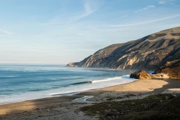 Fototapete Grau Malerischer Blick auf Strand und Küste