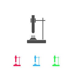 Tube on fire icon flat.