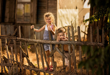 boy and girl in a village