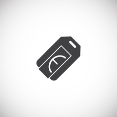 Tag related icon on background for graphic and web design. Creative illustration concept symbol for web or mobile app