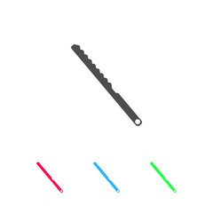 Bread knife icon flat.