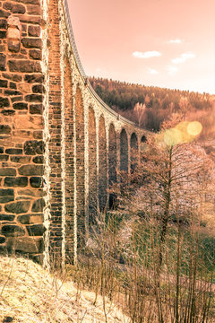 Novina Viaduct - old stone railway bridge near Krystofovo Udoli, Czech Republic