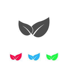 Leaves icon flat