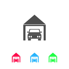 Car garage icon flat