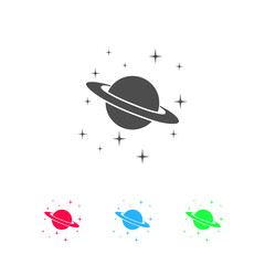 Obraz premium Planet Saturn icon flat
