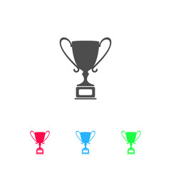 Trophy championship cup icon flat