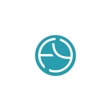Initial letter fy or yf logo design template