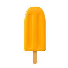 Ice cream 3D realistic icon. Flavored dessert isolated on white background. Vector Illustration