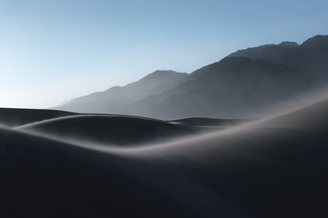 Gray misty morning in Death Valley