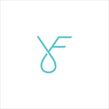 Initial letter fy logo or yf logo vector design template