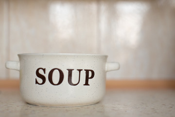 bowl for soup in a kitchen