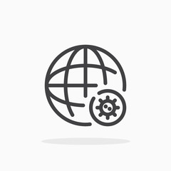 Pandemic icon in line style. Editable stroke.