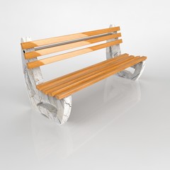 3d render Betonbank-Bituma-39 Marble white gold