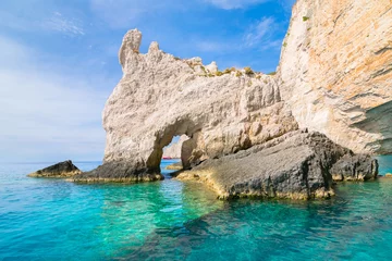 Photo sur Plexiglas Plage de Navagio, Zakynthos, Grèce Beautiful rock formation near the White Beach in Porto Vromi - Zakynthos, Ionian Islands - Greece
