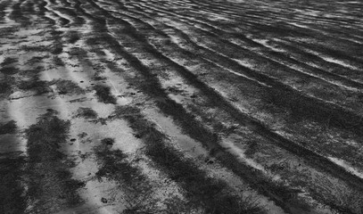 Deserted beach on the island of Bali. Clouds and clouds with rain of dark blue color. Sandy beach with sea and ocean. Tropical view. Hurricane.