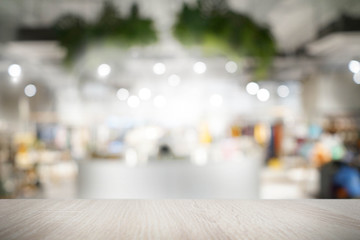Wood table top  in coffee shop or (cafe,restaurant )background