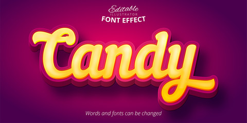 Fototapeta premium Candy text, 3d editable font effect