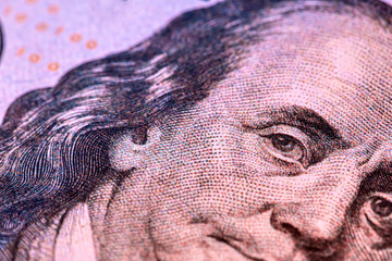 Fototapeta premium money background from dollars in neon light