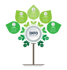Timeline or infographics. Tree of development and growth of the Green technology. Time line. Eco Business concept with 4 options, parts, steps. Vector.