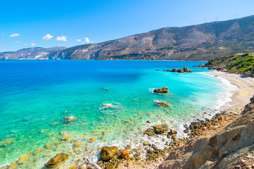 Beautiful view of Vouti Beach - Kefalonia, Ionian Islands - Greece