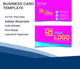 Print-ready Modern presentation card. Vector business card template. Visiting card for business and personal use. Vector illustration design.