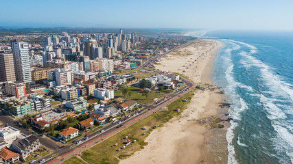 Torres - RS. Aerial view of Torres city center and beaches. Rio Grande do Sul - Brazil