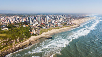 Fototapeta premium Torres - RS. Aerial view of Torres city center and beaches. Rio Grande do Sul - Brazil