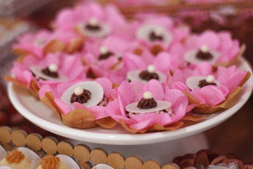 Wedding Setup. Sweet table with decoration 