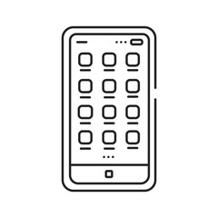 Mobile UI design black line icon. Process of making interfaces in software or computerized devices. Pictogram for web page, mobile app, promo. UI UX GUI design element. Editable stroke