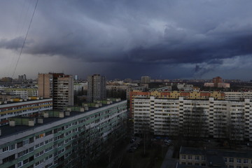timelapse of clouds over the city