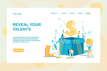 Making Money to Work Motivation Flat Landing Page