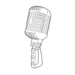 Black and white illustration of microphone