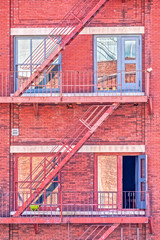 Typical fire escape staircase on the west side of Manhattan.