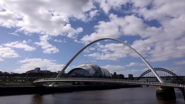 Newcastle upon Tyne and its many bridges England UK 4K