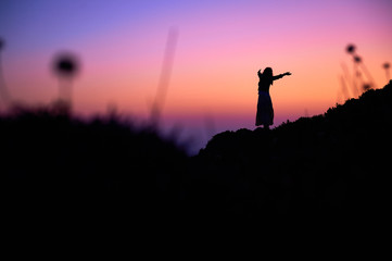 silhouette of girl Spain summer 2019