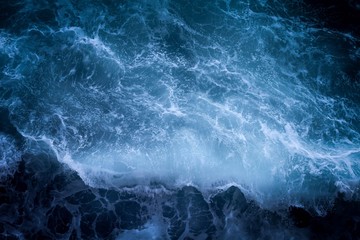 Obraz na płótnie Canvas Aerial view of stormy sea