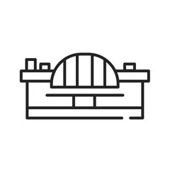 Airport terminal black line icon. Building at an airport where passengers are able to get on and off aircraft. Pictogram for web page, mobile app, promo. UI UX GUI design element. Editable stroke