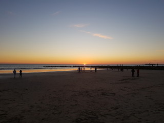 Obraz premium Sunset on the beach in Cadiz. 