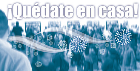 Qu&eacute;date en casa azul