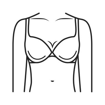 recommend clip art: Bra lingerie black line icon. Close-fitting garment that is worn to help lift and support a woman s breasts. Pictogram for web page, mobile app, promo. UI UX GUI design element. Editable stroke