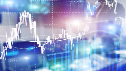 Forex trading, Financial market, Investment concept on business center background.