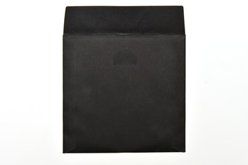 Black Empty envelope mock up on white background. Blank for product design.
